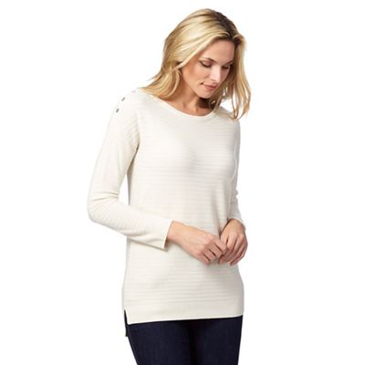 The Collection Natural ribbed jumper